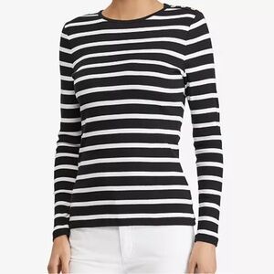 LAUREN Ralph Lauren Button-Shoulder Striped Top - long-sleeve shirt